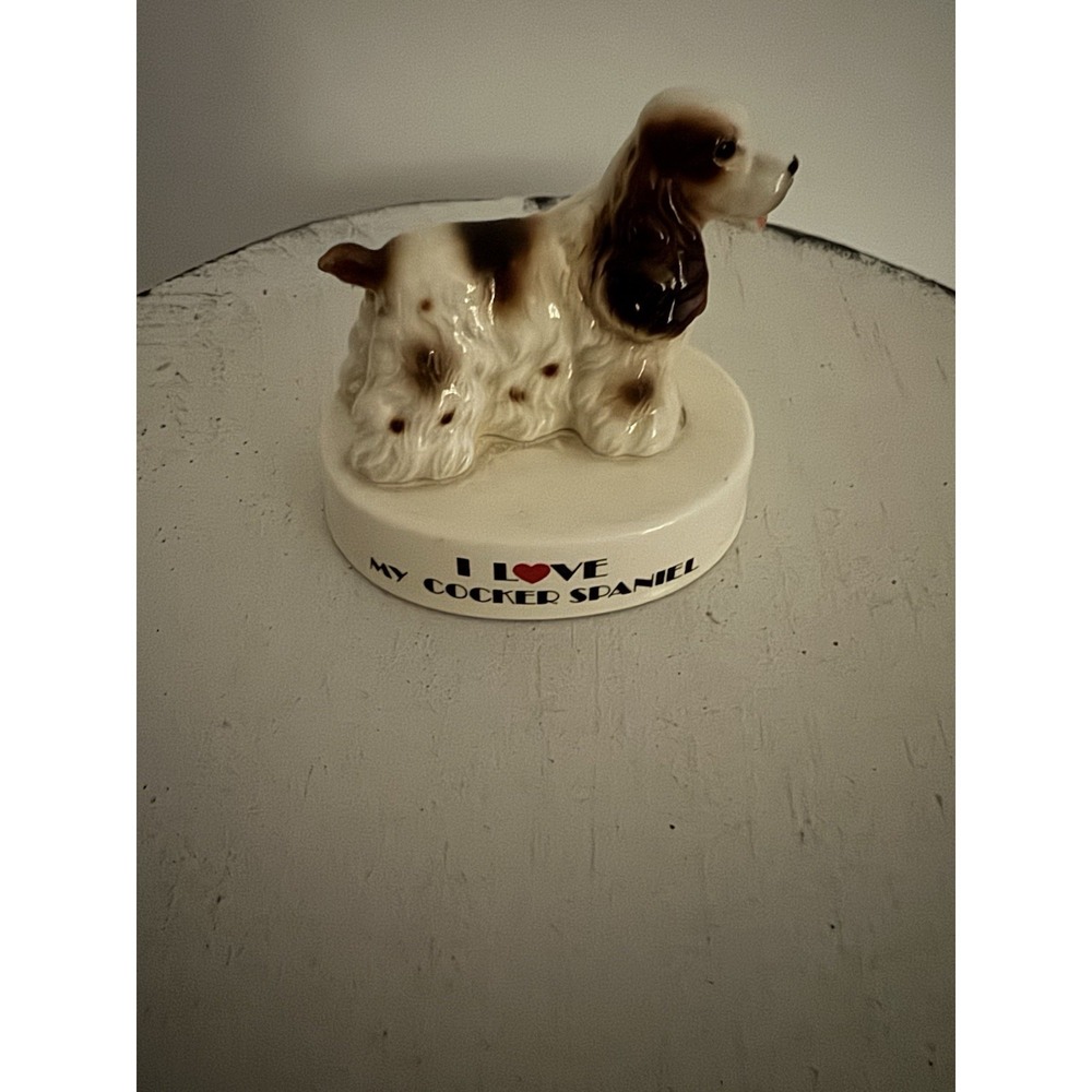 VTG GEORGE GOOD 1950s "I Love My Cocker Spaniel" Porcelain Dog Figurine JAPAN